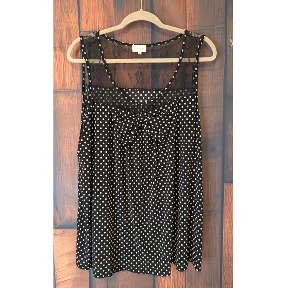 Women's Ivy Rose plus size sleeveless polka dot and lace top size 2X - Picture 1 of 4
